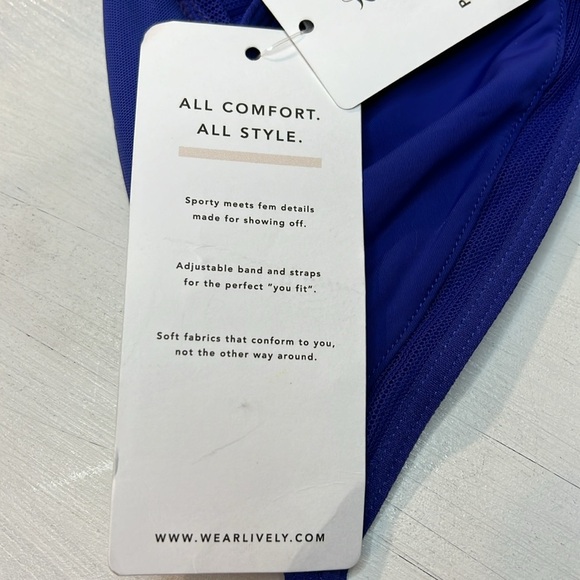 All You Lively Mesh Trim Bralette, Color Clamatis Blue, Size Medium, NWT - Picture 9 of 9